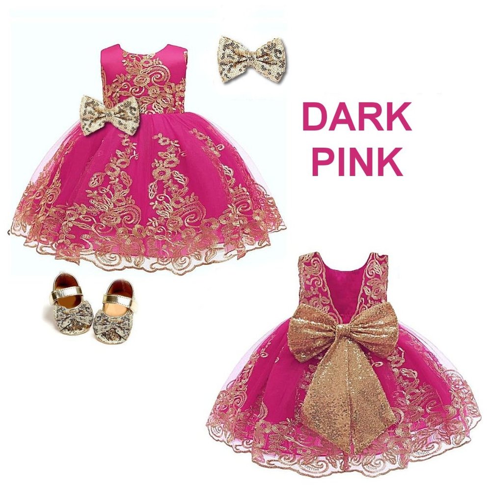 NWT Beautiful Sparkling Sequin Bow Baby Dress Christmas Flower Girl Page… - Picture 8 of 16